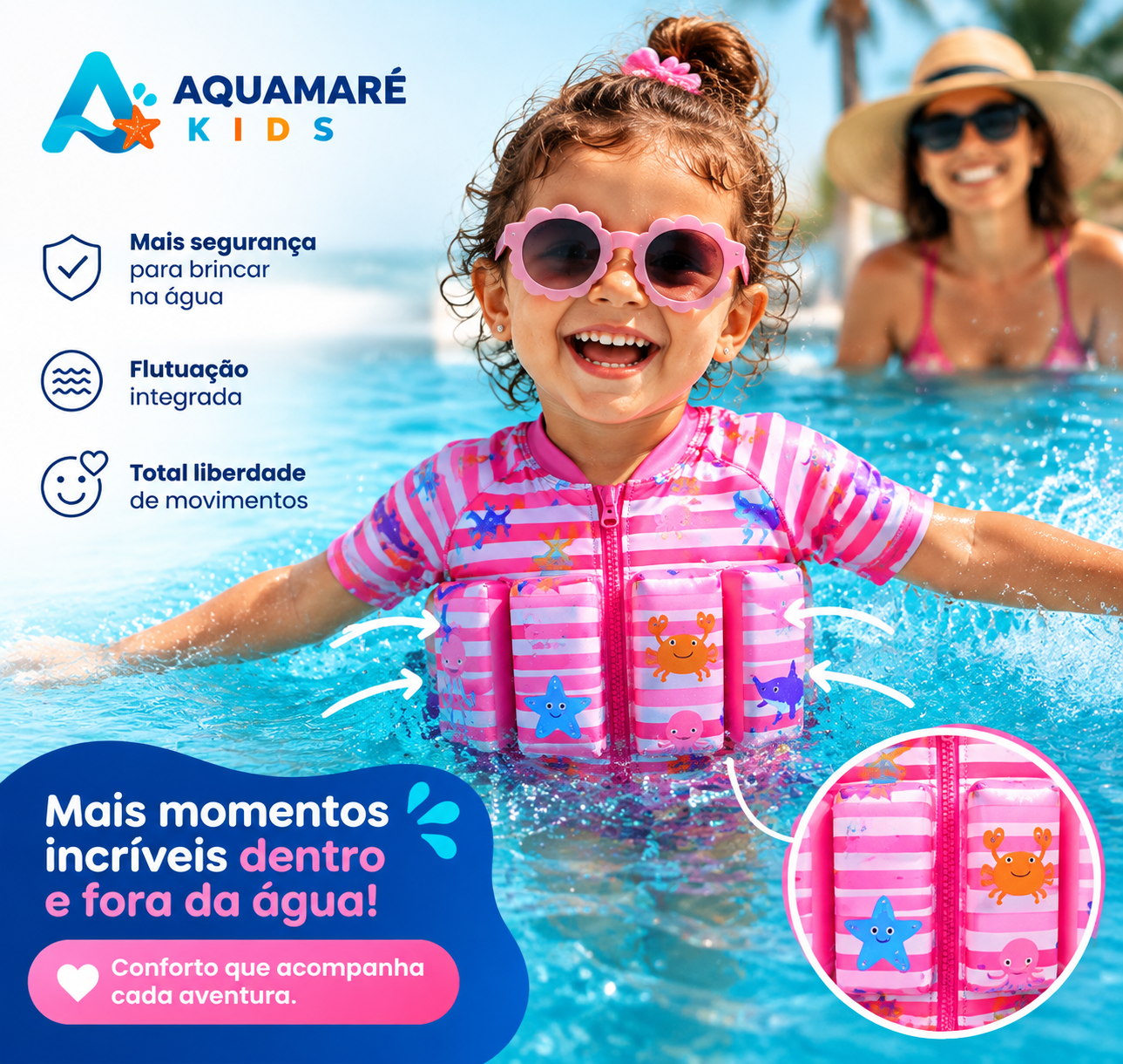 Maiô AquaJoy - Flutuante Infantil